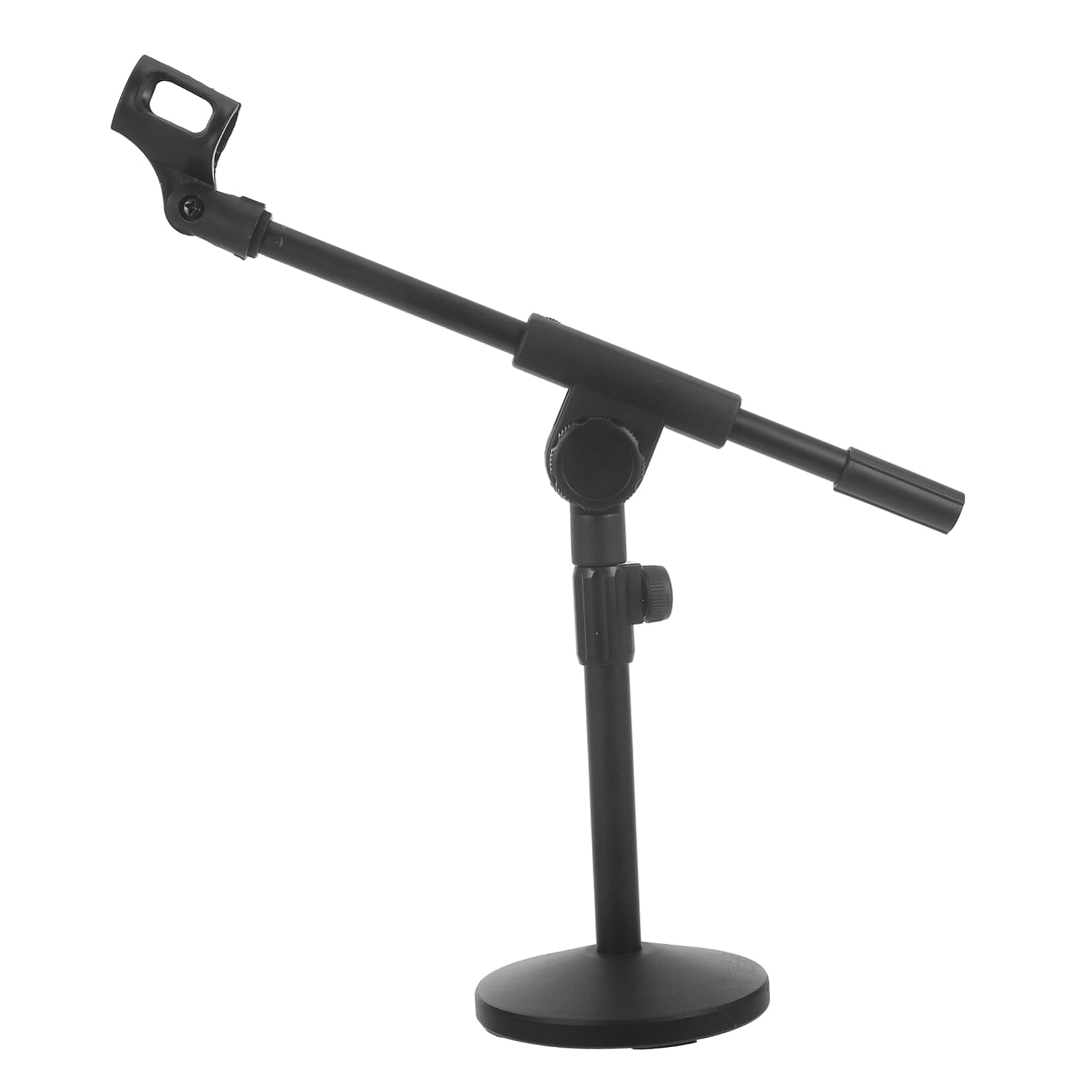 TOYANDONA Soporte Altura Regulable de Escritorio con Brazo de Micrófono Ajustable y Base Redonda de Hierro y Estabilidad Mejorada para Podcast y Transmisión