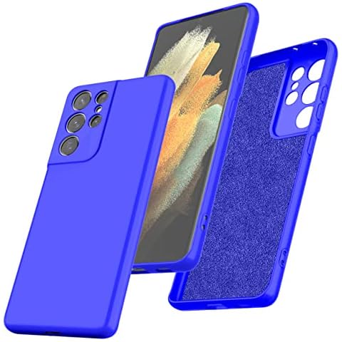 StarLodes Compatible for Samsung Galaxy S21 Ultra Phone Case,Liquid Silicone Case with Microfiber Lining Anti-Scratch for Samsung S21 Ultra-Blue Cover