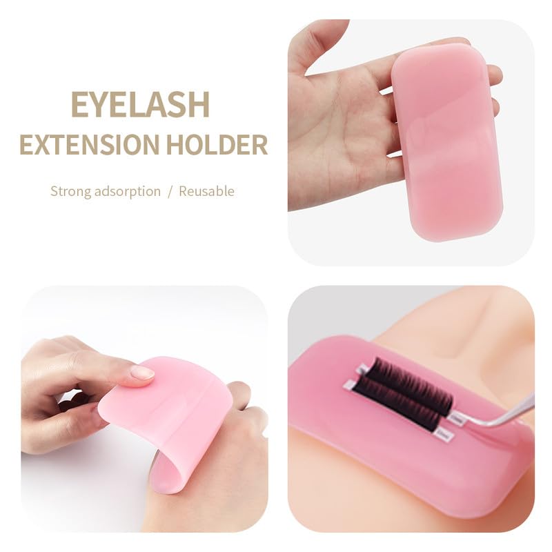 ANNAFRIS Eyelash Extensions Holder 5Pcs Reusable Silicone Forehead Pallet Sticking Eyelash Pad Silica Gel Lash Extension Tray Holder(Forehead Pad-Pink5) - Image 3