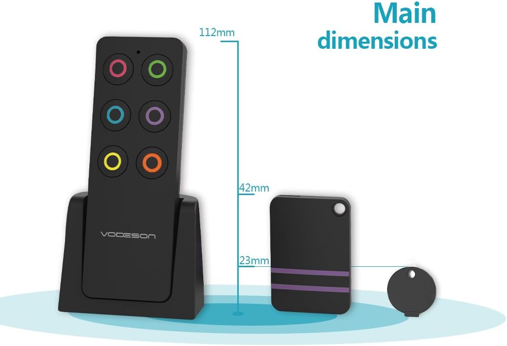 key finder vodeson wireless rf locator item anti lost tag alarm reminder key phone pets keychain wallet tracker remote beeper finder 6 receivers no