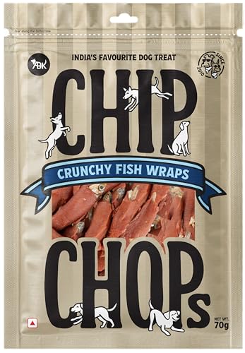 Image of Chip Chops Dog Treat, 70g, Tasty & Nutritious Dog Snack (Crunchy Fish, Pack of 1)