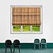 TJ GLOBAL Cordless Flatstick Bamboo Roman Window Blind Sun Shade, Light Filtering Shades with 7-Inch Valance - Natural Bamboo (40