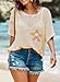 Dokotoo Womens 2025 Floral Summer Crochet Hollow Out Short Sleeve Sweaters Tops Spring Off Shoulder Pullover Shirt Lightweight Knit Sweater Blouse White Vacation Outfits,Apricot Medium