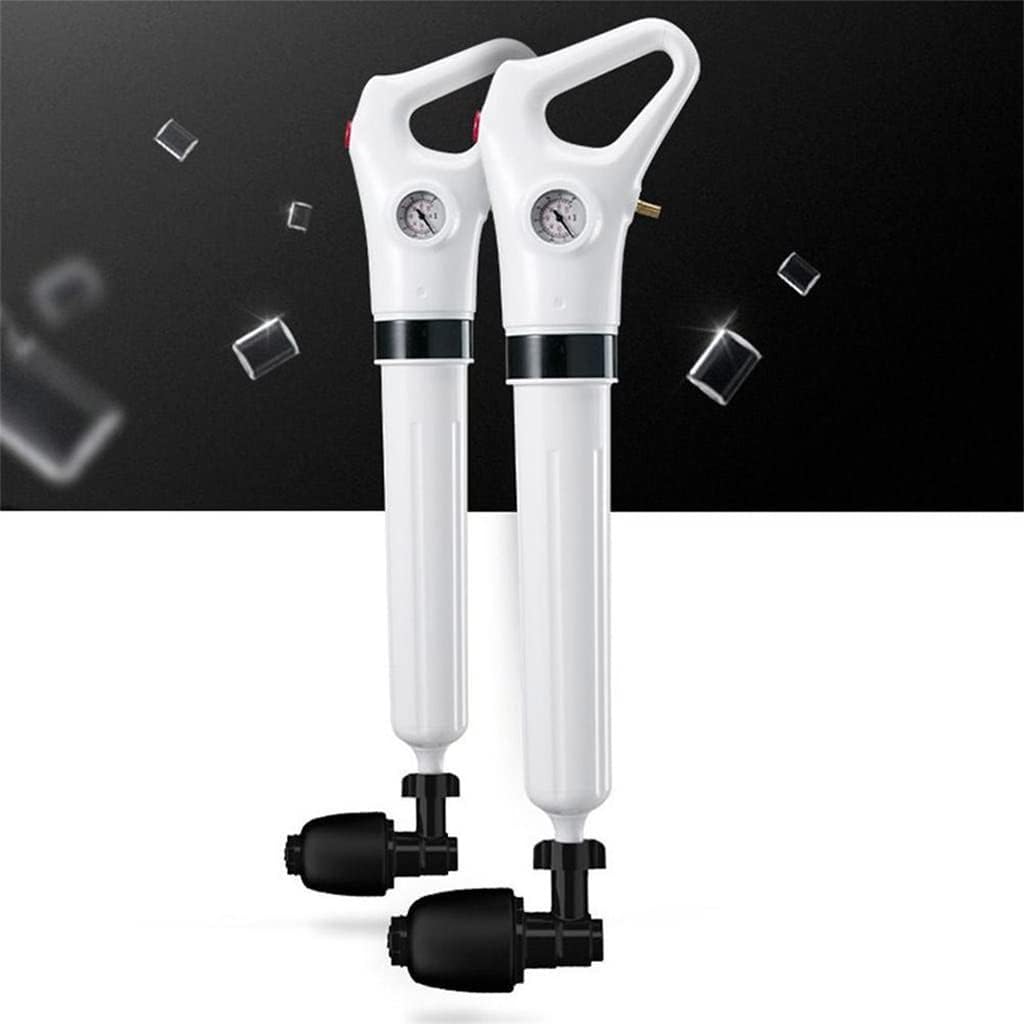 1 Set White Pump Cleaner Dredge Toilet Plunger Air Drain Sink Pipe Clogged r Bathroom Pipe Bathtub