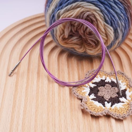 Image of Weabetfu Options Interchangeable Circular Knitting Needle Cable,Swivel 360 Inter.Cable for Circular Needle - 47inch(120cm)