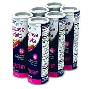 TRUEplus Glucose Tablets, Raspberry Flavor – 6X 10ct Tubes