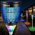 All in 1 Solar Bug Zapper Outdoor, Flame & Projection Mode, Auto/Manual Modes, 4200V Electric Mosquito Killer with High Powered, IPX5 Waterproof Rechargeable Fly Insect Trap for Patio Garden Yard RV