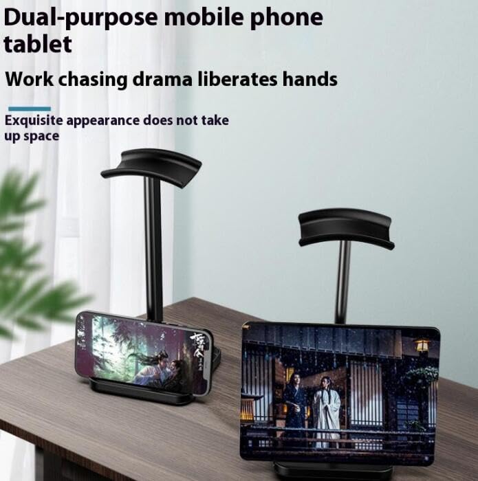 Coyktonty Headphone Stand Headset Holder Gaming Headset Holder with Aluminum Supporting Bar Anti-Slip Earphone Flexible Headrest ABS Solid Base for All Headphones Size (White)