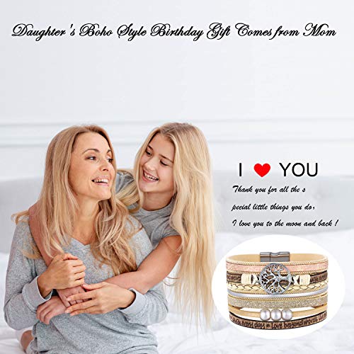 Desimtion BC009-BEIGE Inspirational Gifts, Tree Of Life Leather Bracelets For Women, Trendy Stuff For Teen Girls, Christmas Birthday Gifts thumb #4