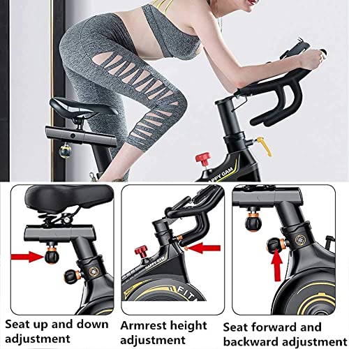 Image of Indoor Cycling Bike Belt Drive Indoor Exercise Bike Stationary Comfortable Seat Cushion for Home Cardio Workout Cycle Bike Training