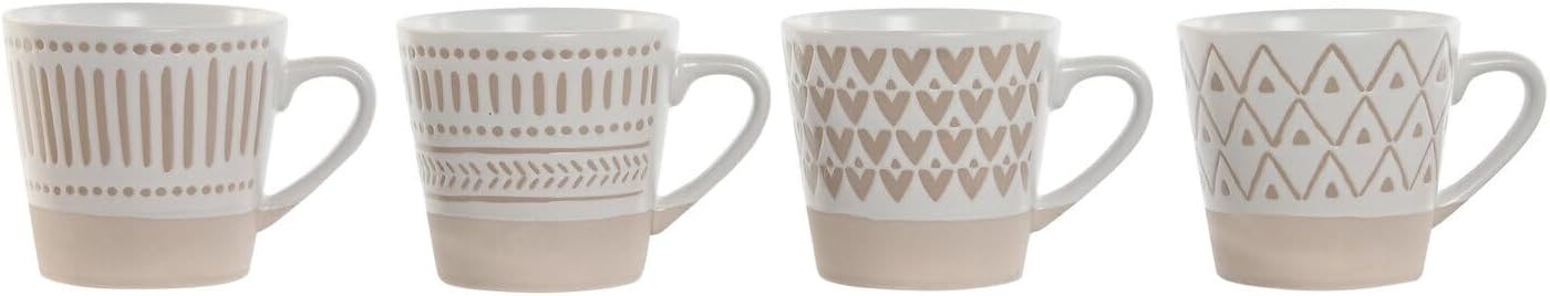 Coffee Set 4 Gres 8 x 6 x 7.5 180 ml Mate Beige