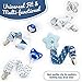 Liname Neutral Pacifier Clip with Teething Toy - 4 Pack Pacifier Clips for Boys & Girls - Binky Holder Soothie Paci Clip Binkie Clip - Unisex Pacifer Clip Baby Pacifier Clip and Pacifier Holder (Blue)