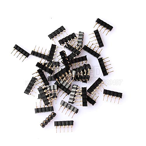Wiring Connecting Terminals 4 Pin 5Pin Needle RGB RGBW Connector Adapter Male Double Insert for RGB RGBW 5050 3528 LED Strip Light Long lifespans - (Style: A, Color: 4Pin Male)