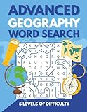 Advanced Geography Word Search: 40 Puzzles about Geography, Countries and More with Words Changing Direction Mid-Path for an Extra Challenge | 5 ... | Gift for Leisure, Travel, and Holidays