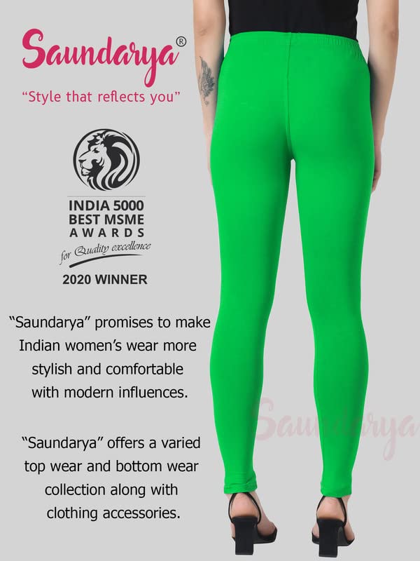 Image of Saundarya Women's Regular Fit Ankle Length Leggings Sizes: Small Size (S /M) for 26-30 inches Waist, Regular Size (L /XL) for 30-36 inches Waist and Plus Size (Plus Size for 36-42 Inches Waist)