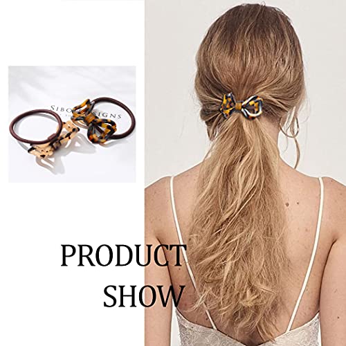 Brinie Tortoise Shell Hair Ties Bowknot Hair Scrunchies Elastic Hair Bands Styling Stretchy Ponytail Holders Hair Accessories For Women And Girls (Pack Of 2) #TOP5