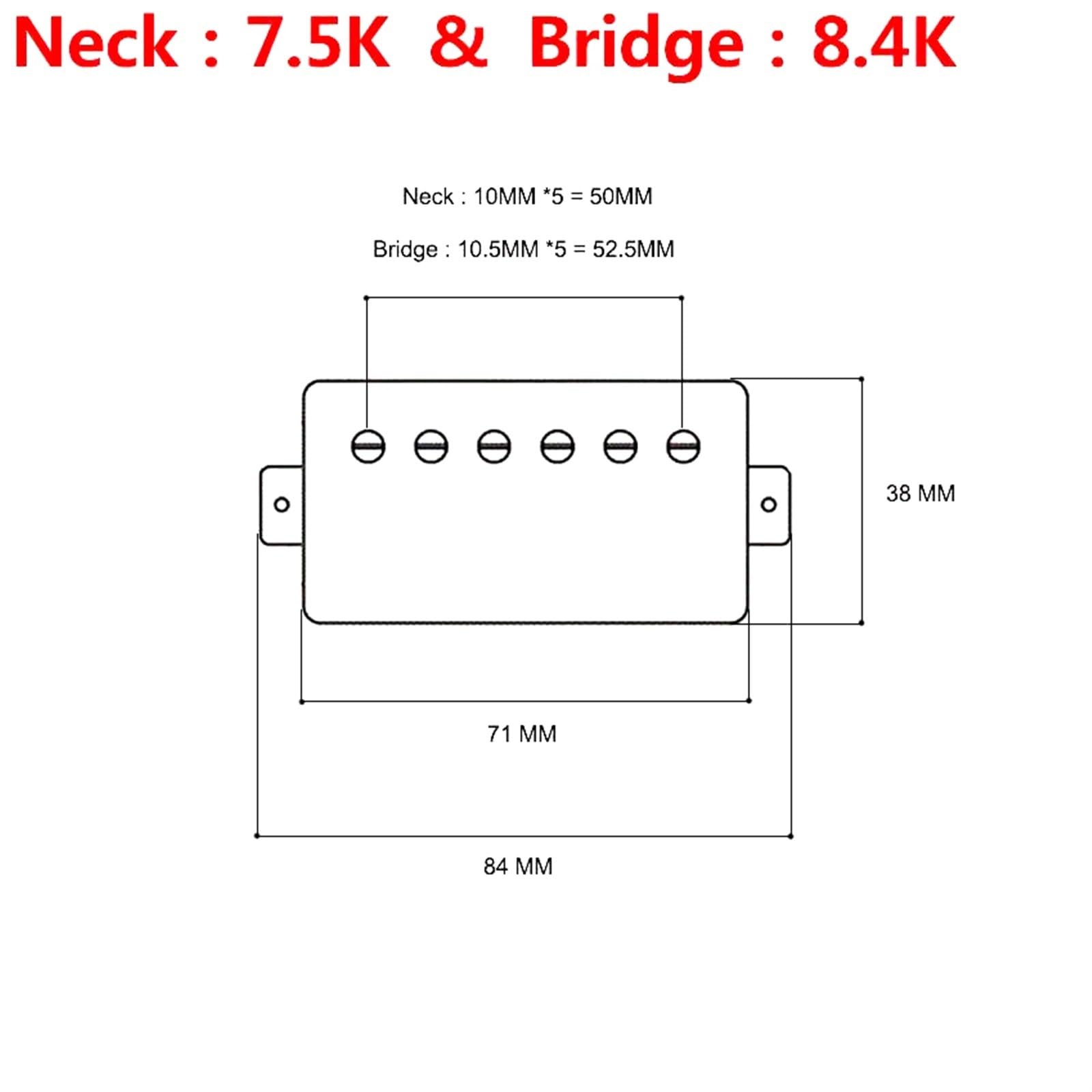 1 Set Elektrische Gitarre Alnico Humbucker Pickup Nickel/Gold Abdeckung Doppel Coil Pickup(Kit 2)