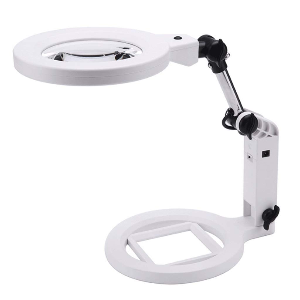 SaryEdge Magnifying Glasses Belt with light source with light magnifier old reading folding base with scale for manual repair,