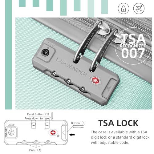 Image of LARVENDER Luggage Sets 6 Piece, Expandable Luggage Set Clearance for Women, Suitcases with Wheels, Hardside Hard Shell Travel Luggage with TSA Lock, Mint Green