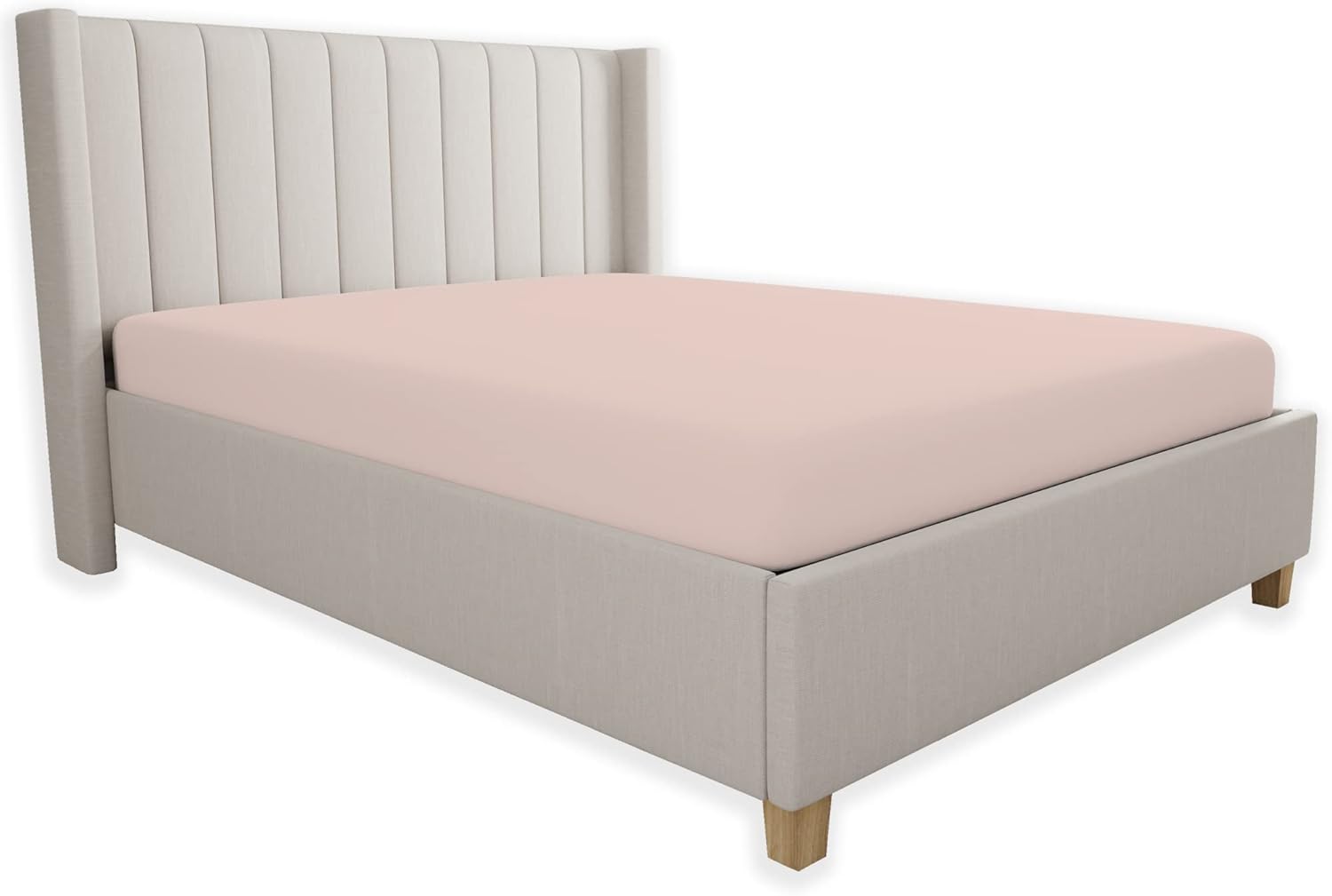 Amazon Brand Umi King Bed Sheet Fitted, 200 Thread Count 100 Cotton