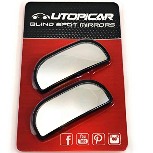 Blind Spot Convex Car Rear View Mirror: Rearview/Side Stick On Mirror Automotive Accessories | Narrow Blindspot Mirrors For Car By Utopicar (2 Pack) #TOP6