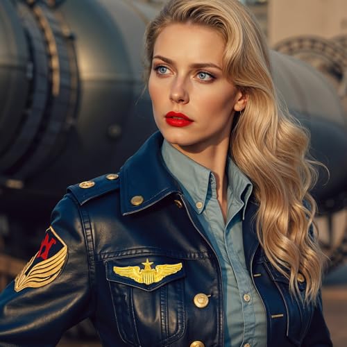 KFHENSOMR Elegant Gold Wings Pilot Pins - 2 Pcs Alloy Aviator Lapel Brooch for Uniforms, Hats, and Costumes - Image 3