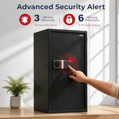 Image of Plantex 106 Ltr. Safe Locker For Home /Digital Locker /Electronic Safety Locker with Master & User Dual Code Access with Emergency Key /2 Years Warranty By Plantex (Black)
