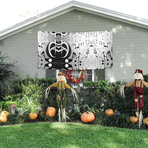 MINDBBDFJ Music Notes Print Print Banners And Signs For Outdoor/Indoor,Personalized Banner Customizable Parties Halloween Banner (180x90cm)3