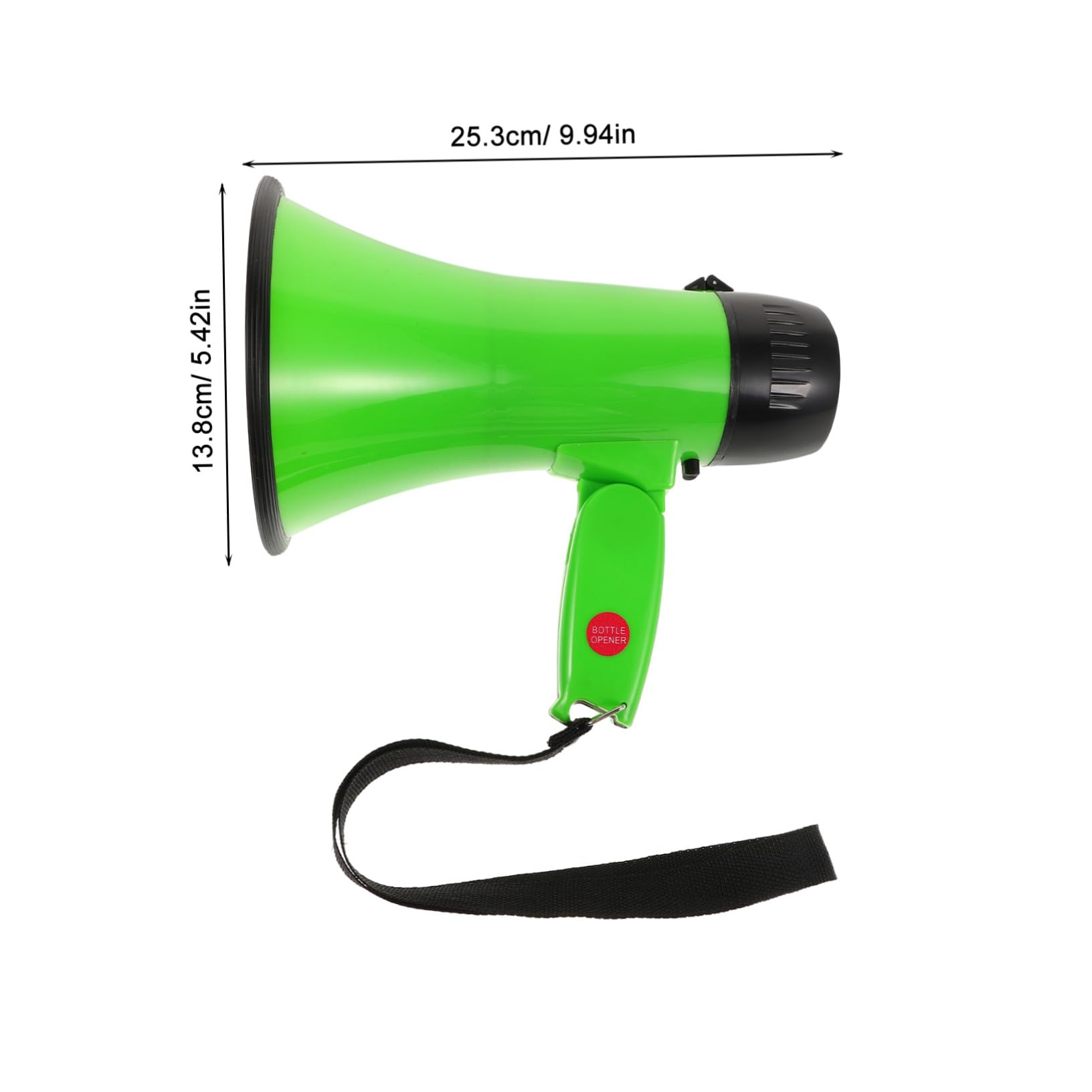 Megáfono Portátil 25 w Grabación 240 s Bocina Ligera Color Verde con Asa para Eventos Exteriores Seguridad Animación y Publicidad
