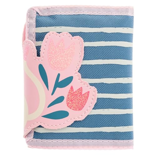 Image of Stephen Joseph, Kids Wallet, Tri-Fold Bi-Fold Wallet for Boys & Girls with Zipper Coin Pocket, Durable Polyester Small Wallet for Kids, Cute Designs for School & Travel, Pink Cat