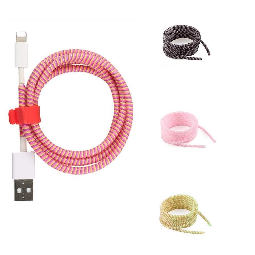 BKN® Set of 3 Spiral Triple Colors Cable Cord Protectors Sleeve Winders for Mobile Phone Charging Cable Earphones - Multicolor (1.7 Meter) (B09MTWQXKC) Amazon Price History, Amazon Price Tracker