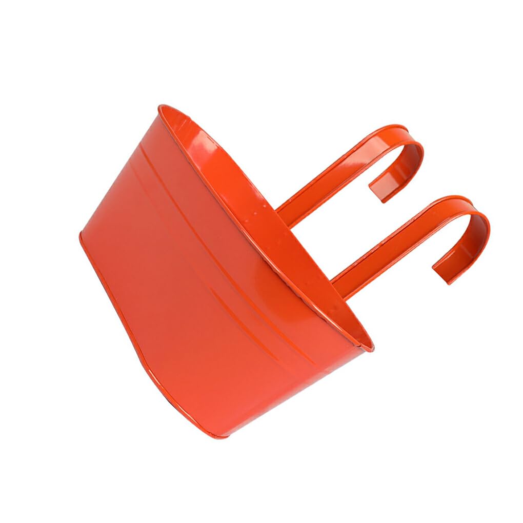yuwqqoajv Outdoor Hanging Flower Pot In Vibrant Rainbow Colors Multipurpose Iron Balcony Planters Railing Hanging Fence Planters, orange red
