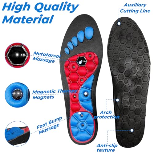 Magnetic Insoles, Acupressure Insoles for Women and Men, Reflexology Massage Acupressure Gel Insole for Relieve Fatigue Foot Pain, for Walking, Running, Ball Games, Regular Sports (M40-43) - Image 4