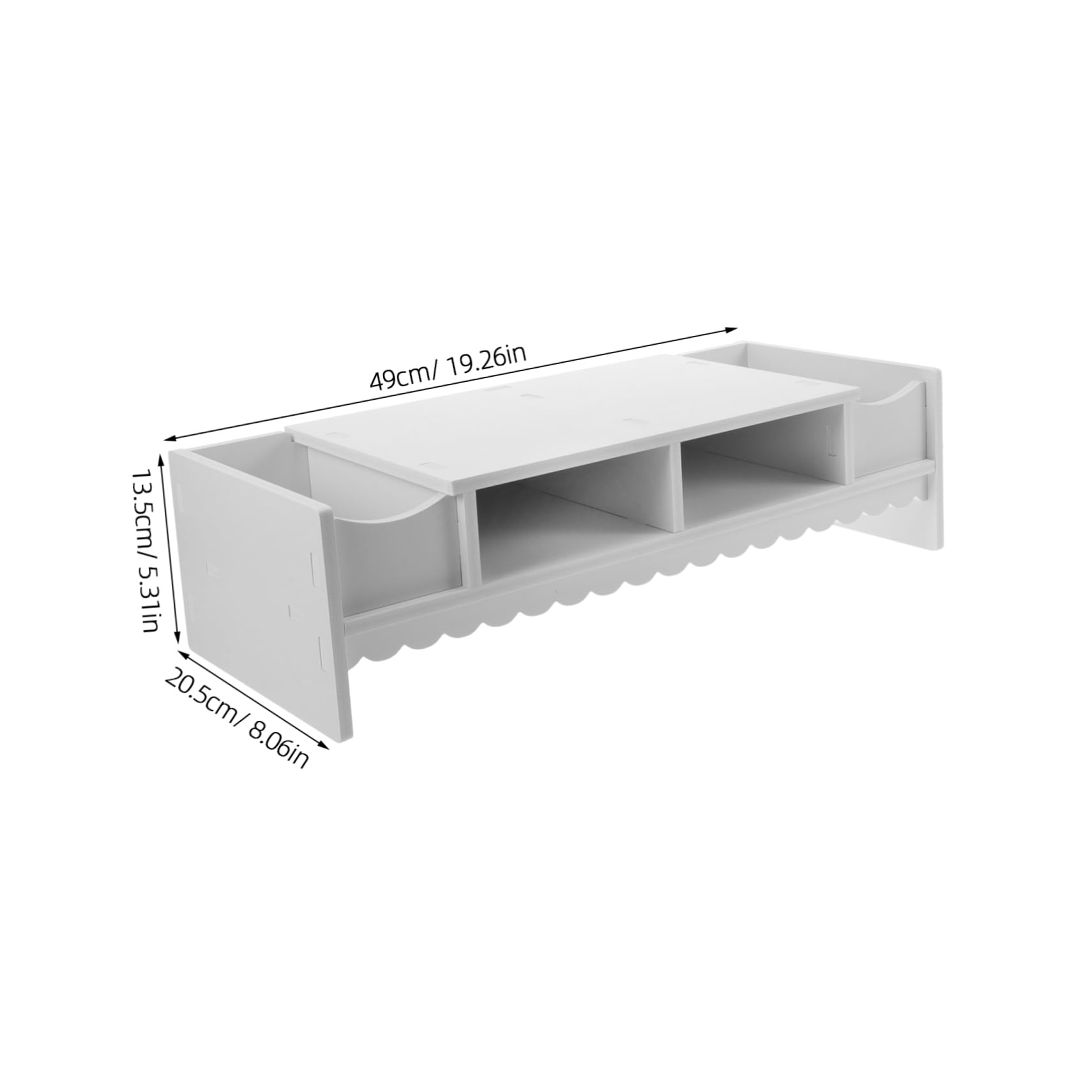 Étagère de Bureau pour Écran, Rangement PVC Blanc, Tiroir