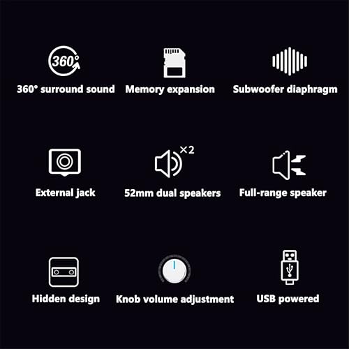 Miniatura 6 de JIAMEI - Altavoces de computadora altavoz de sonido envolvente para computadora PC laptop USB con cable reproductor de música dual mini barra de