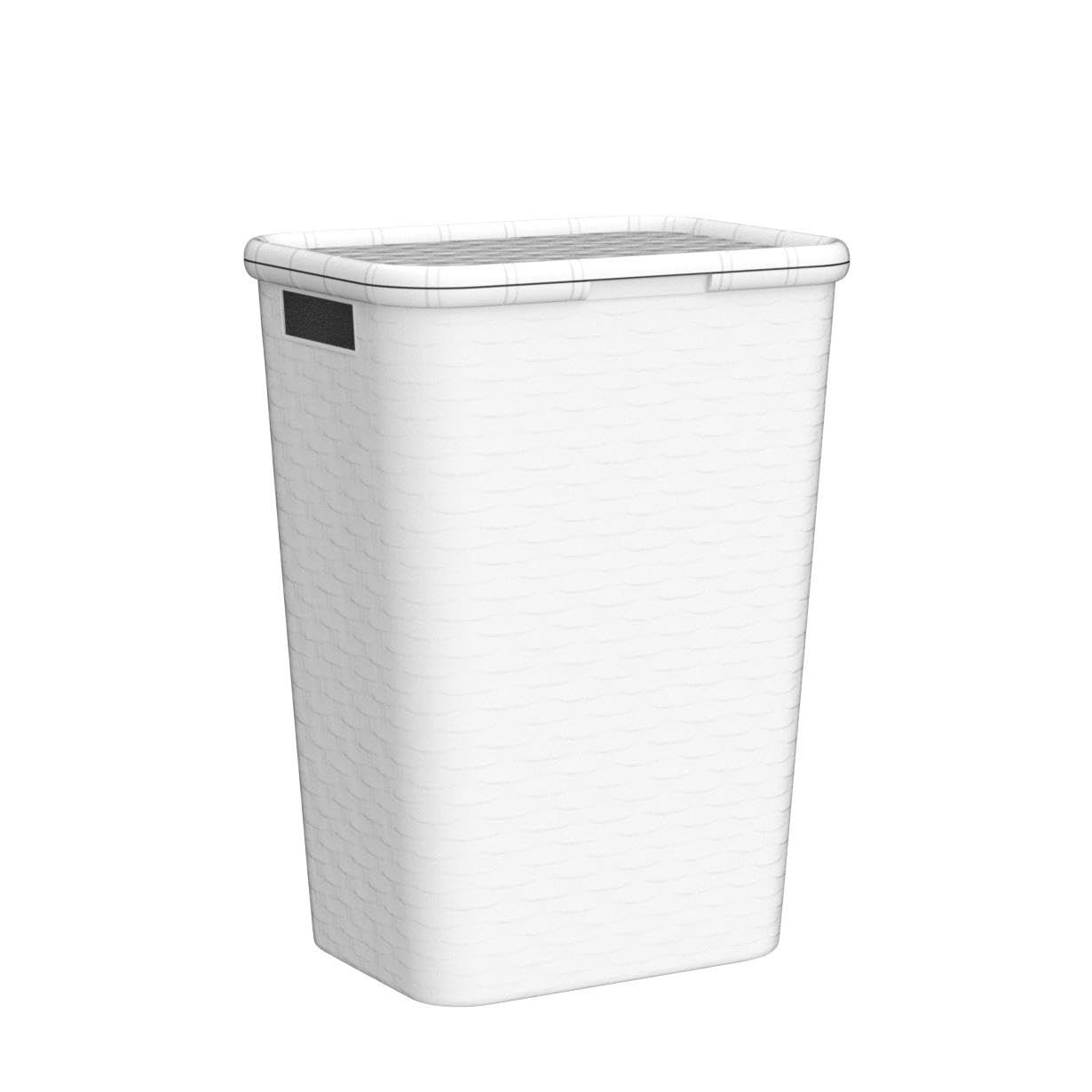 Spetebo - Cesto per la biancheria, effetto vimini, cesto per la lavanderia, 65 l, colore bianco