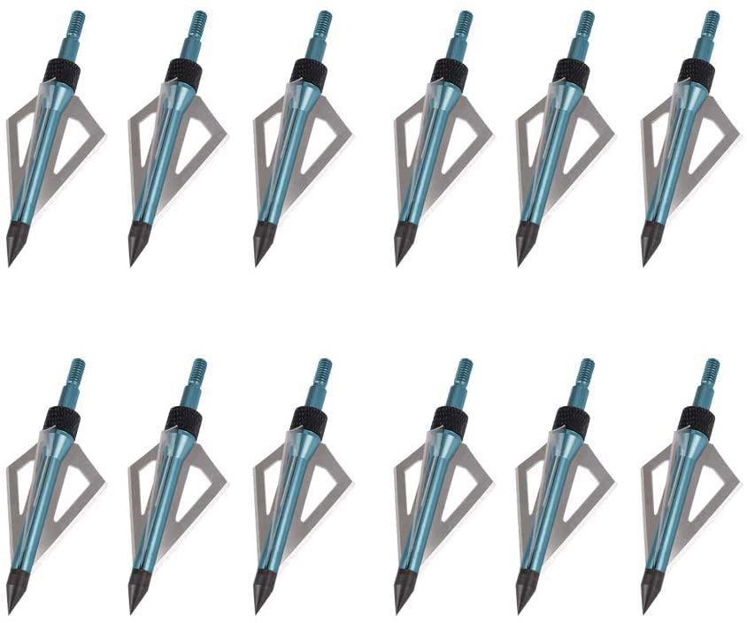 Têtes De Chasse Arc Pack De 12 Pointes De Chasse ELONG OUTDOOR – 100 Et 125 Grains – Pour Arc Classique, Arc à Poulies Et Arbalète – Compatibles Flèches Et Carreaux