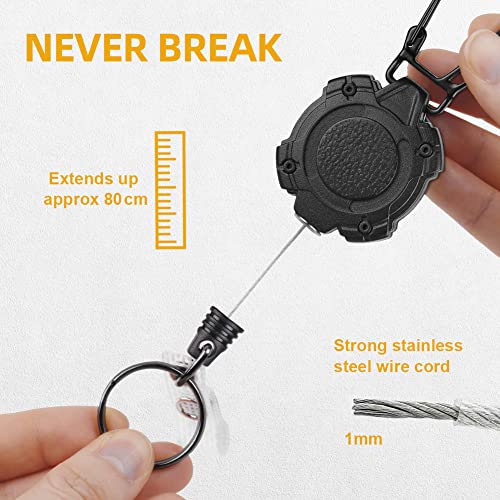Vicloon Retractable Badge Reels, 2pcs Heavy Duty Retractable Keychain - Image 4