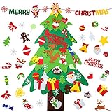 WD&CD Árbol De Navidad De Fieltro, 3.3ft x 2.1ft Fieltro Árbol De Navidad DIY, Árboles De Navidad Decoración con 33 Ornamentos Desmontables y Una Guirnalda, Juguetes de Pared para el Hogar de Navidad