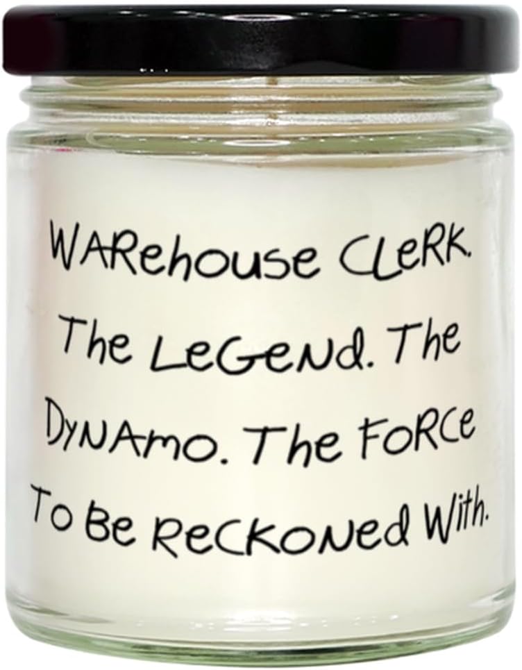 Appreciation Warehouse Clerk Gifts, Warehouse Clerk. The Legend. The, Nice Birthday Scent Candle for Colleagues, from Friends, Birthday Present, Gift Ideas for Birthday, What to get for Birthday,