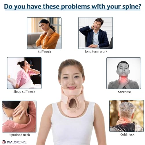 Image of DIALDRCARE Soft Foam Strong Support Neck Cervical Collar For Adult Muscle Strains, One Size