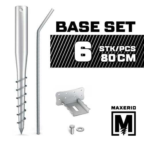 Maxerio 80 cm Base-Set 6er Fondation à vis + Accessoires; Ø 60 x 2; M12 – vue 2