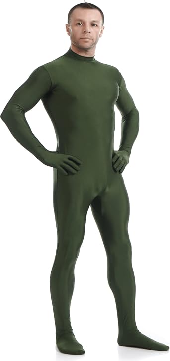 Men Full Body Skin One Piece Suit Without Hood Shadow Man Zentai Costume for Halloween