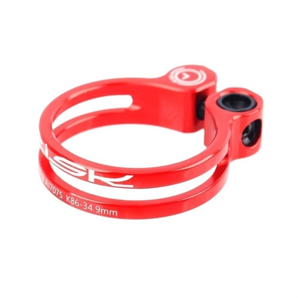 Xgsuzne 34.9Mm Red Cycling Seat Clamps 31.8Mm 34.9Mm Ultralight Bicycle Seat Post Clamp 3 Colors Aluminum Alloy Bike Seatpost Clamps Mtb Seat Clamping Clip Seat Post Clamp(34.9Mm Red)