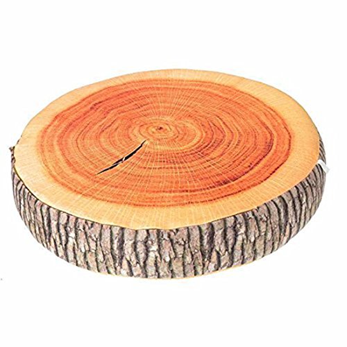 Rurah 3D Stump Shaped Pillow, Simulation Wood Cutting Board Shaped Wood Pillow For Decorative Seat Cushion