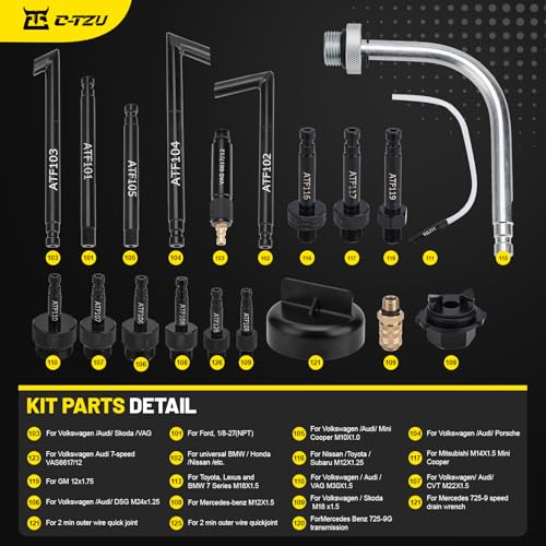 Image of 27PCS Transmission Fluid Filling Adapter Automatic Transmission Fluid Compatible with Nissan VW, Audi, BMW, Benz, Ford, CVT