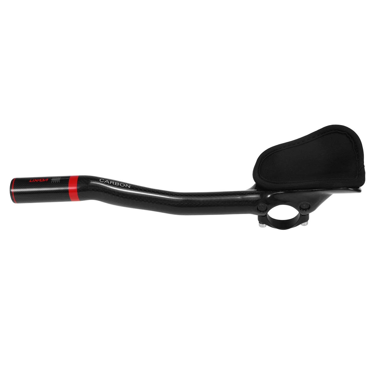 Kierownica rowerowa TT Aerobar z włókna węglowego 31,8 mm do jazdy na czas i triathlonu z wyjmowanymi podłokietnikami z gąbki - czerwony