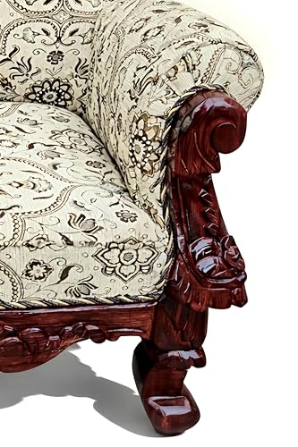 Image of Royal Carved Wooden Sofa Set | 3+1+1 Seater | Antique with Button Tufted Velvet Upholstery | Victorian Style Living Room Furniture Tufted Sofa Set Grey 3-Piece (Design 5)