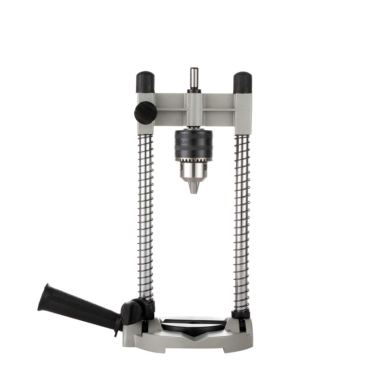 TOPWAY Support de Forage avec Mandrin 13mm, Attachement de Guide de Perçage Mobile Multi-angle pour perceuse électrique 1/2" et 3/8" 105414