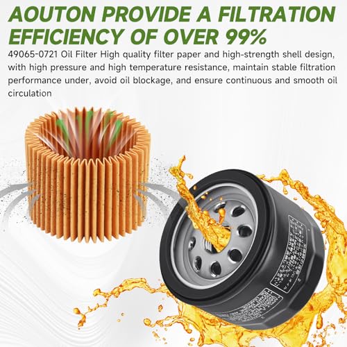 Image of 2Pcs 49065-0721 49065-7007 Oil Filter compatible with Kawasaki FR600V | For Kawasaki FR691V FR730V FX600V FX730V FS691V FX691VFR651V FS651V